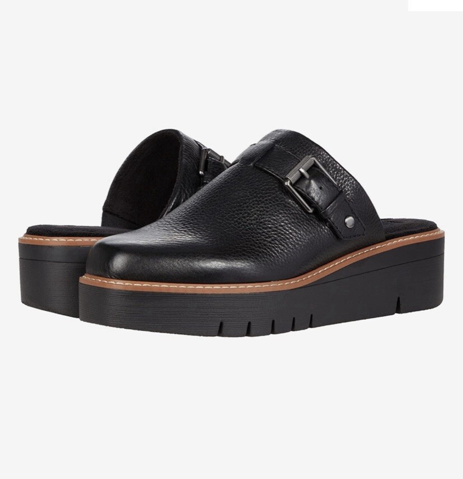 New Naturalizer Women's Wayde Slip-On Clog Leather Shoes- Black Size 7 Cozy